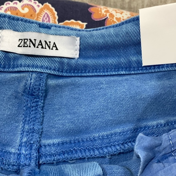 ZENANA Posey High Waist Destroyed Acid Wash Pants in Ocean Blue - Picture 7 of 10